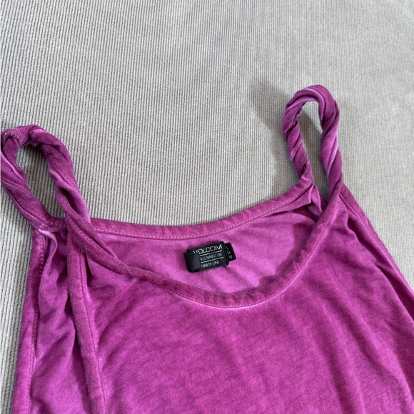 Volcom Women’s Pink Tank Top Twisted Straps Knot Optional Size L - Picture 6 of 6